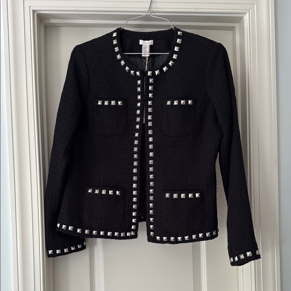 *NWT* Chico's Black Studded Jacket